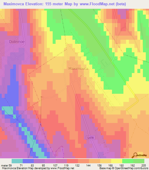 Maximovca,Moldova Elevation Map