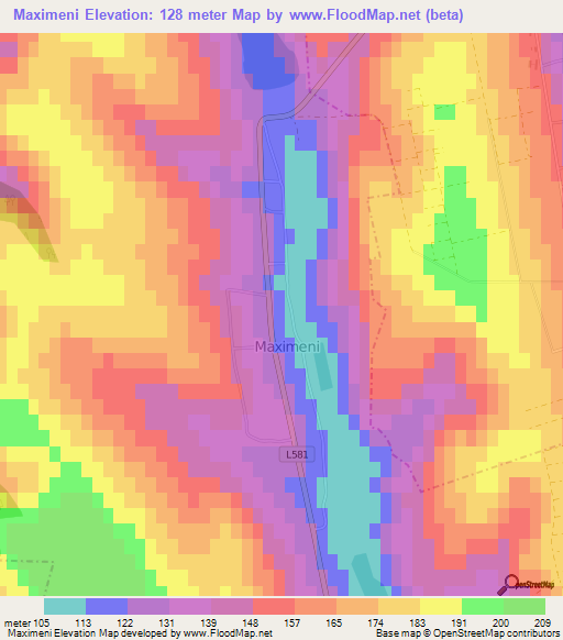 Maximeni,Moldova Elevation Map