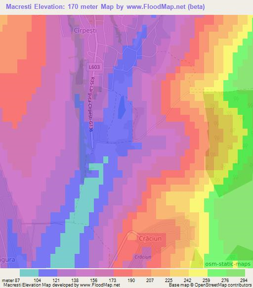 Macresti,Moldova Elevation Map