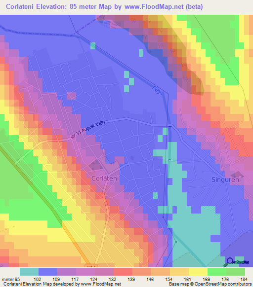 Corlateni,Moldova Elevation Map