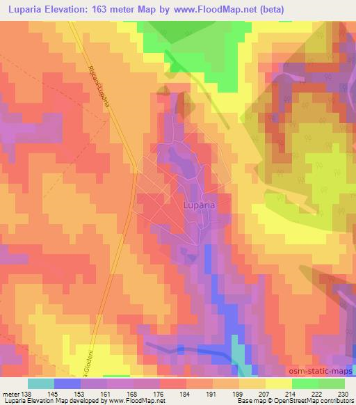 Luparia,Moldova Elevation Map