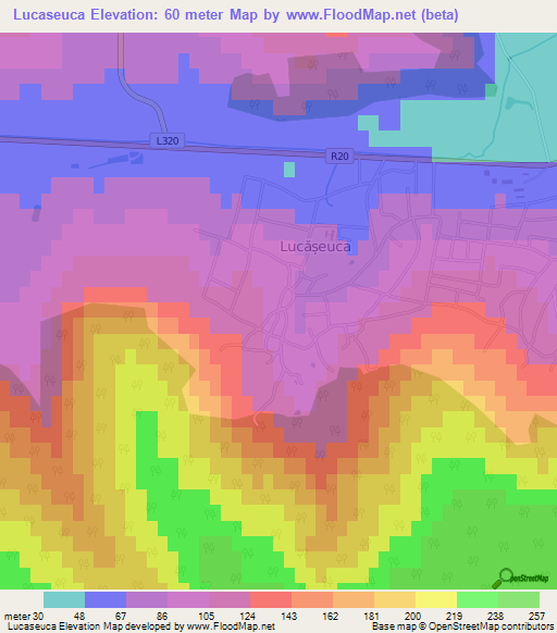 Lucaseuca,Moldova Elevation Map