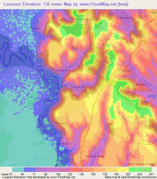 Lucaceni,Moldova Elevation Map