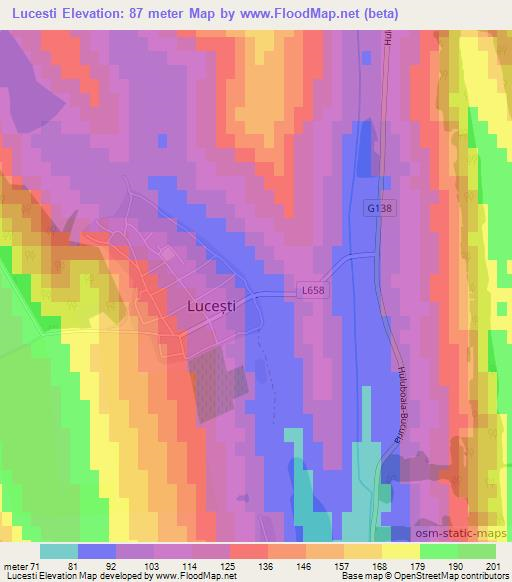 Lucesti,Moldova Elevation Map