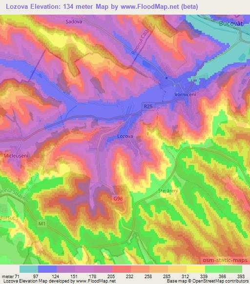 Lozova,Moldova Elevation Map