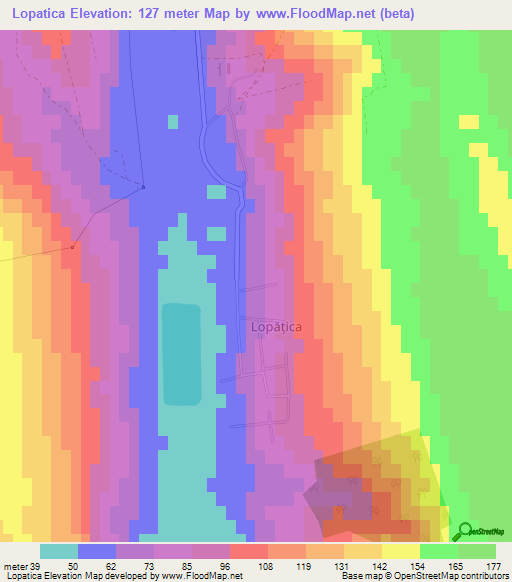 Lopatica,Moldova Elevation Map