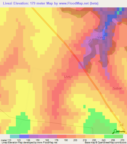 Livezi,Moldova Elevation Map