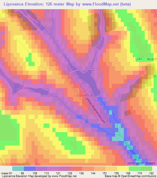 Lipovanca,Moldova Elevation Map