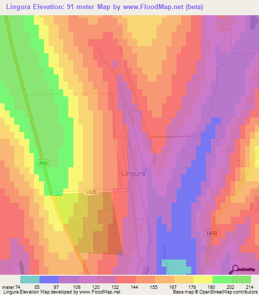 Lingura,Moldova Elevation Map