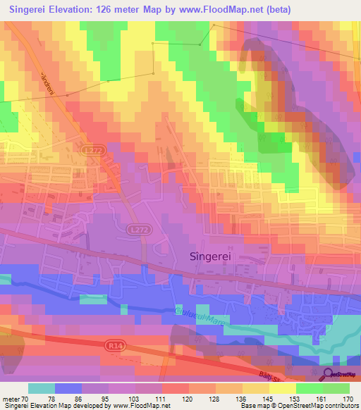 Singerei,Moldova Elevation Map