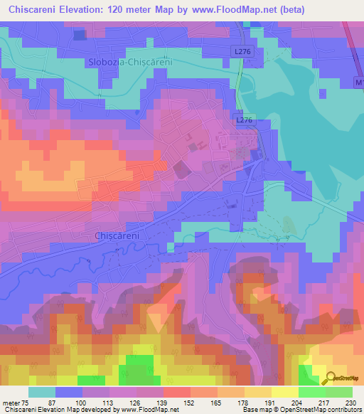 Chiscareni,Moldova Elevation Map