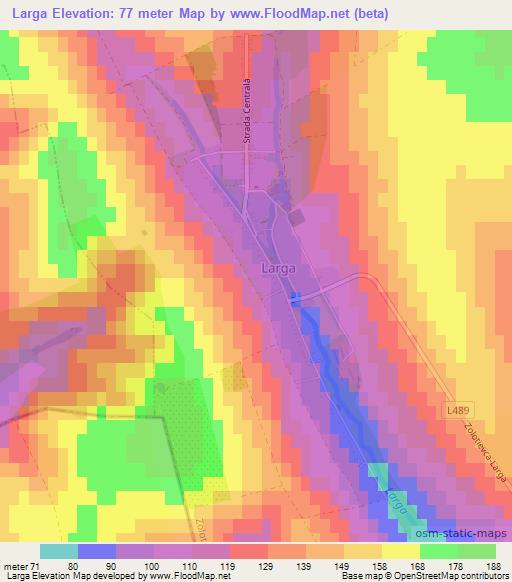 Larga,Moldova Elevation Map