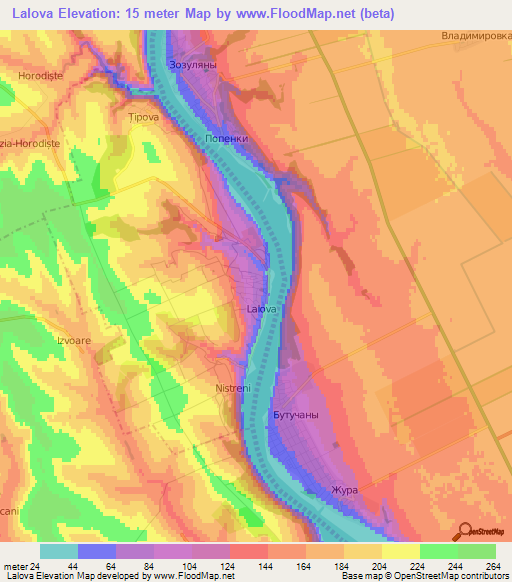 Lalova,Moldova Elevation Map