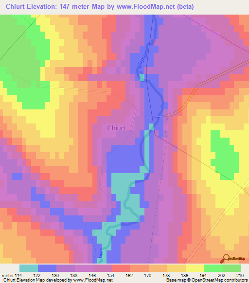 Chiurt,Moldova Elevation Map