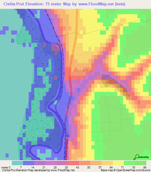 Cislita-Prut,Moldova Elevation Map