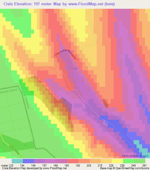 Cisla,Moldova Elevation Map