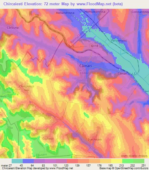 Chircaiesti,Moldova Elevation Map