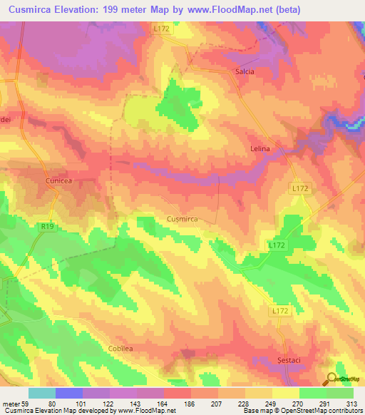 Cusmirca,Moldova Elevation Map