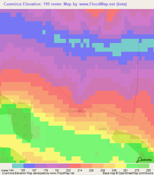 Cusmirca,Moldova Elevation Map