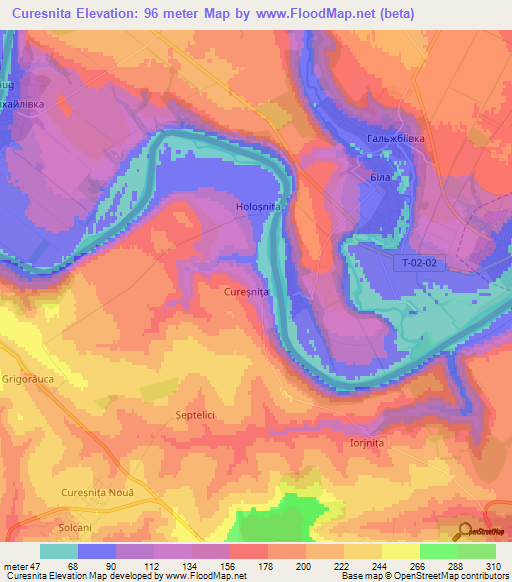 Curesnita,Moldova Elevation Map