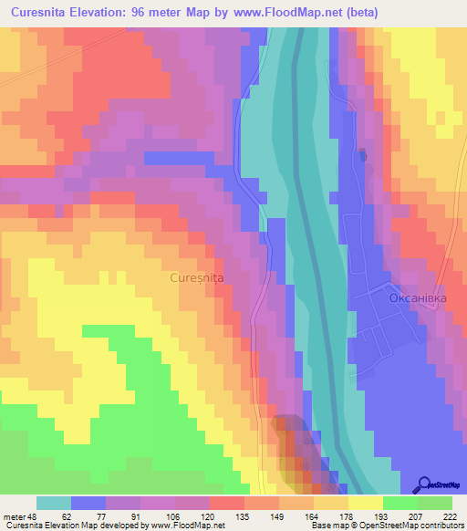 Curesnita,Moldova Elevation Map