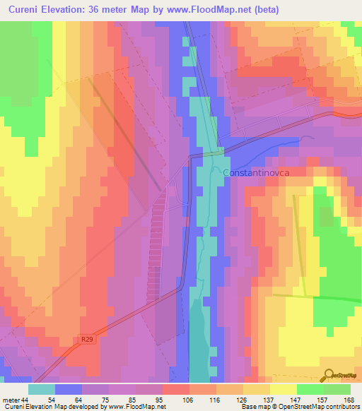 Cureni,Moldova Elevation Map