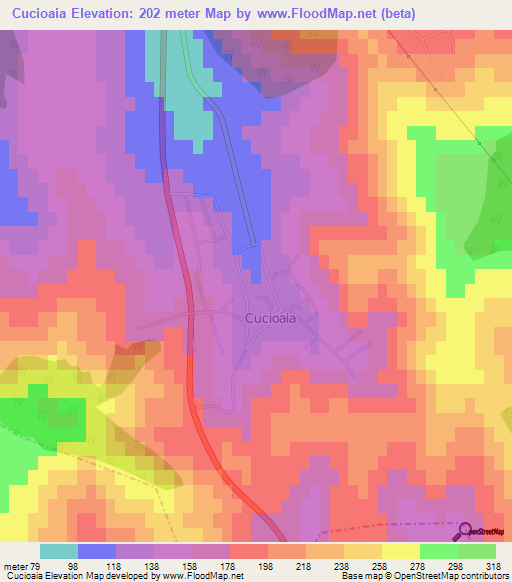 Cucioaia,Moldova Elevation Map