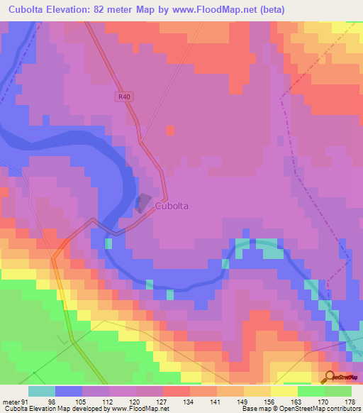 Cubolta,Moldova Elevation Map