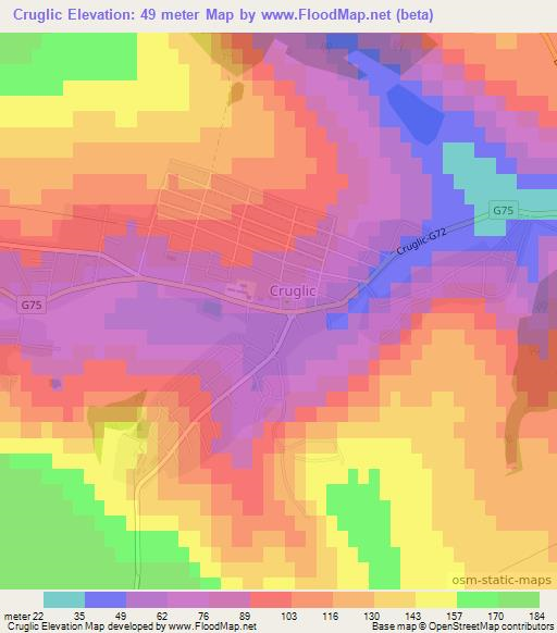 Cruglic,Moldova Elevation Map