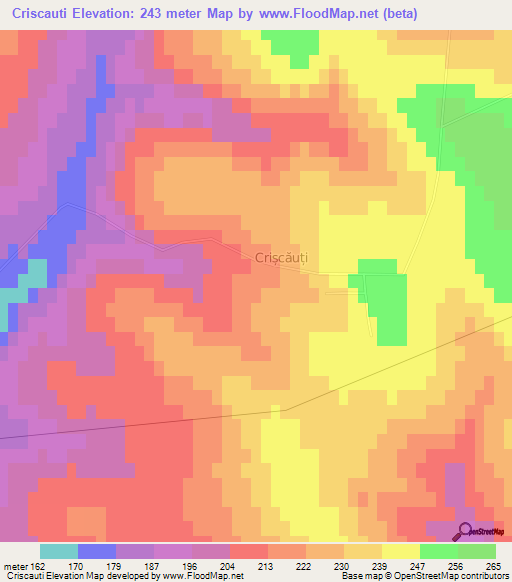 Criscauti,Moldova Elevation Map