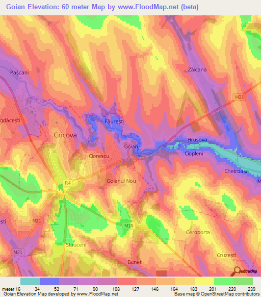 Goian,Moldova Elevation Map