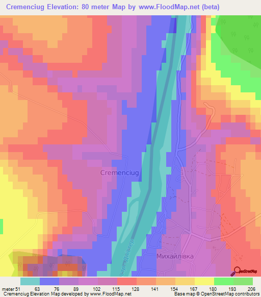 Cremenciug,Moldova Elevation Map