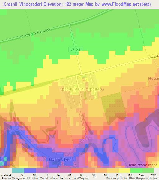 Crasnii Vinogradari,Moldova Elevation Map