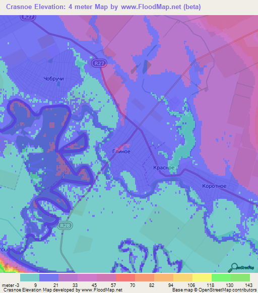 Crasnoe,Moldova Elevation Map