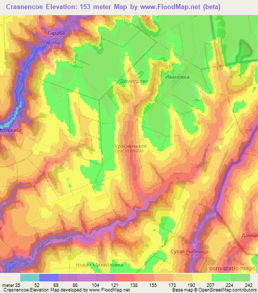 Crasnencoe,Moldova Elevation Map