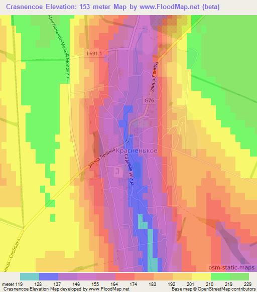 Crasnencoe,Moldova Elevation Map