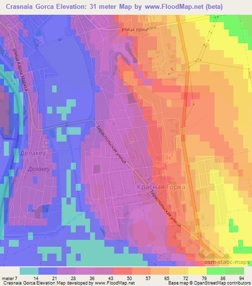 Crasnaia Gorca,Moldova Elevation Map