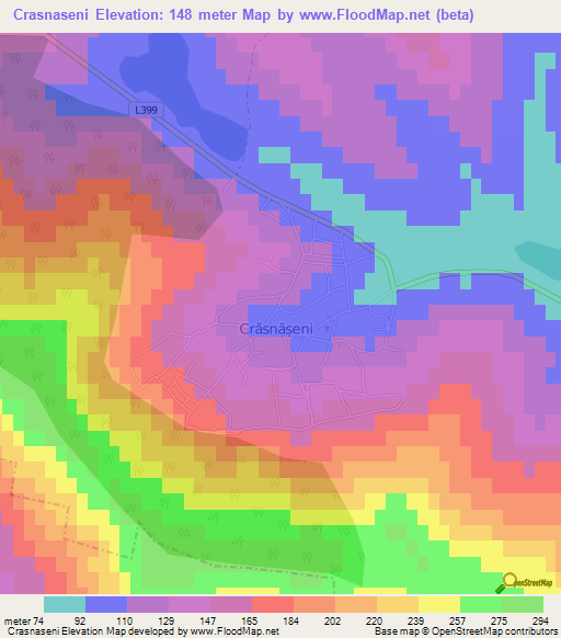 Crasnaseni,Moldova Elevation Map