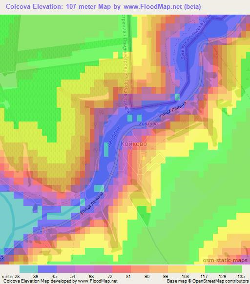 Coicova,Moldova Elevation Map