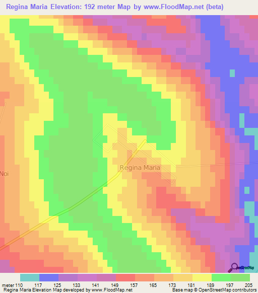 Regina Maria,Moldova Elevation Map