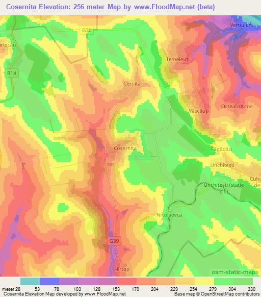 Cosernita,Moldova Elevation Map