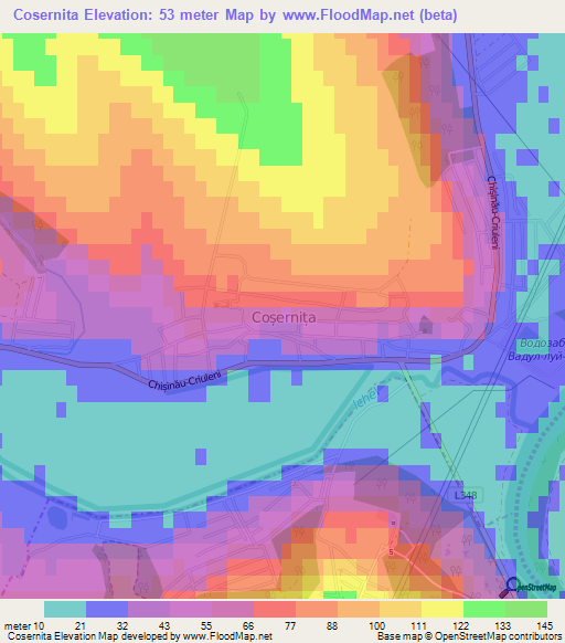 Cosernita,Moldova Elevation Map