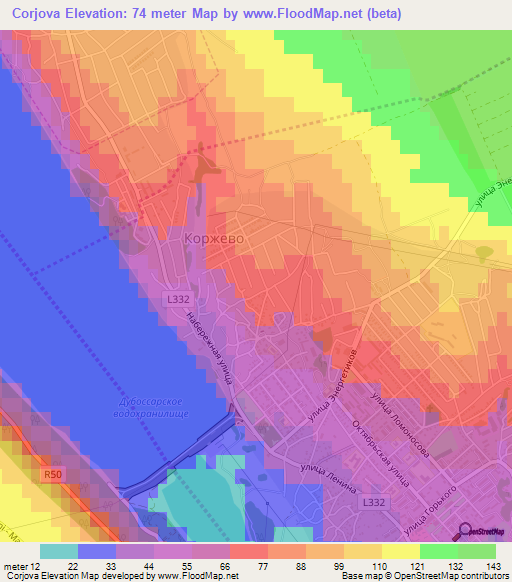 Corjova,Moldova Elevation Map