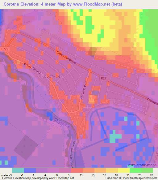 Corotna,Moldova Elevation Map