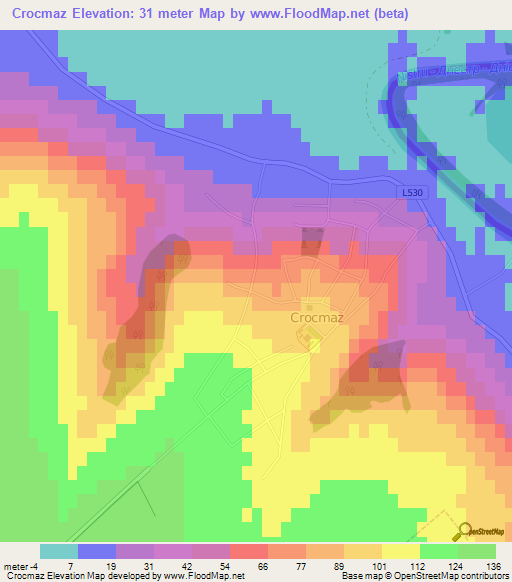 Crocmaz,Moldova Elevation Map