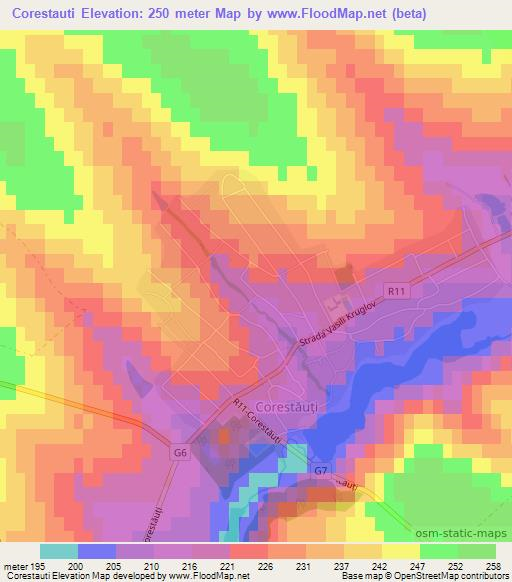 Corestauti,Moldova Elevation Map