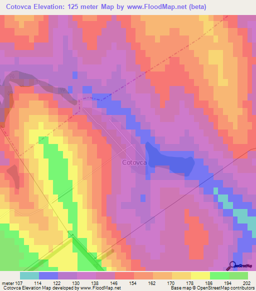 Cotovca,Moldova Elevation Map