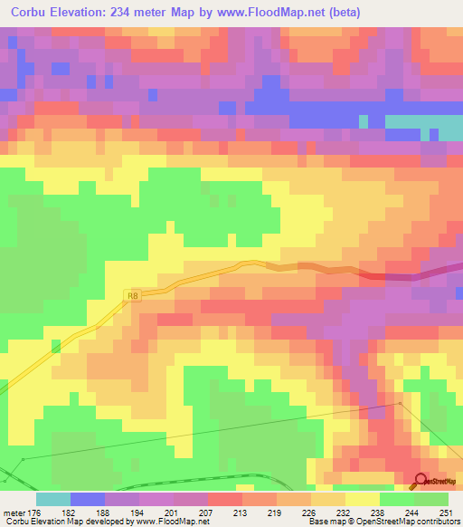 Corbu,Moldova Elevation Map