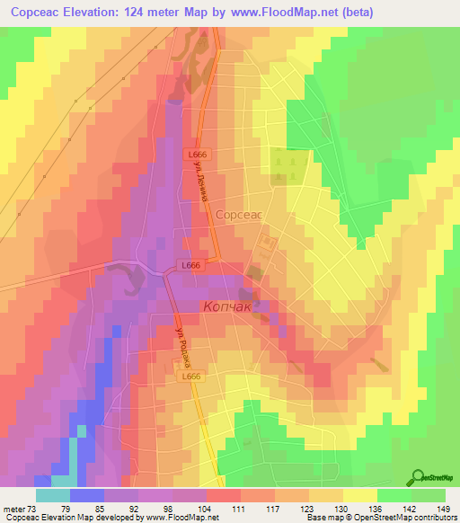 Copceac,Moldova Elevation Map