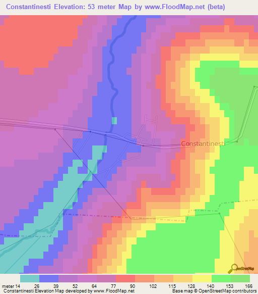 Constantinesti,Moldova Elevation Map